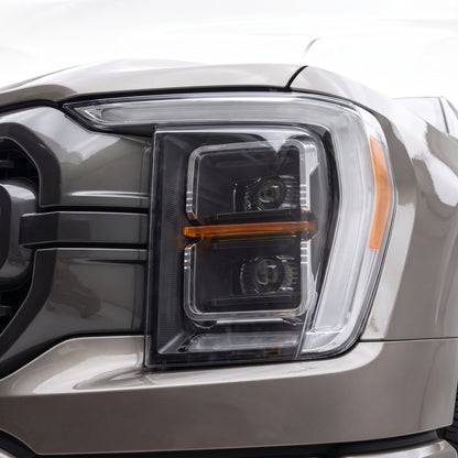 Ford F-150 (2021 - 2023) LED Projector Sequential Indicator Headlights LH + RH installed close-up