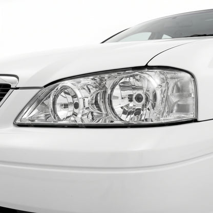 Ford Fairlane BA (2003 - 2005) OEM Style Headlights LH + RH installed close-up