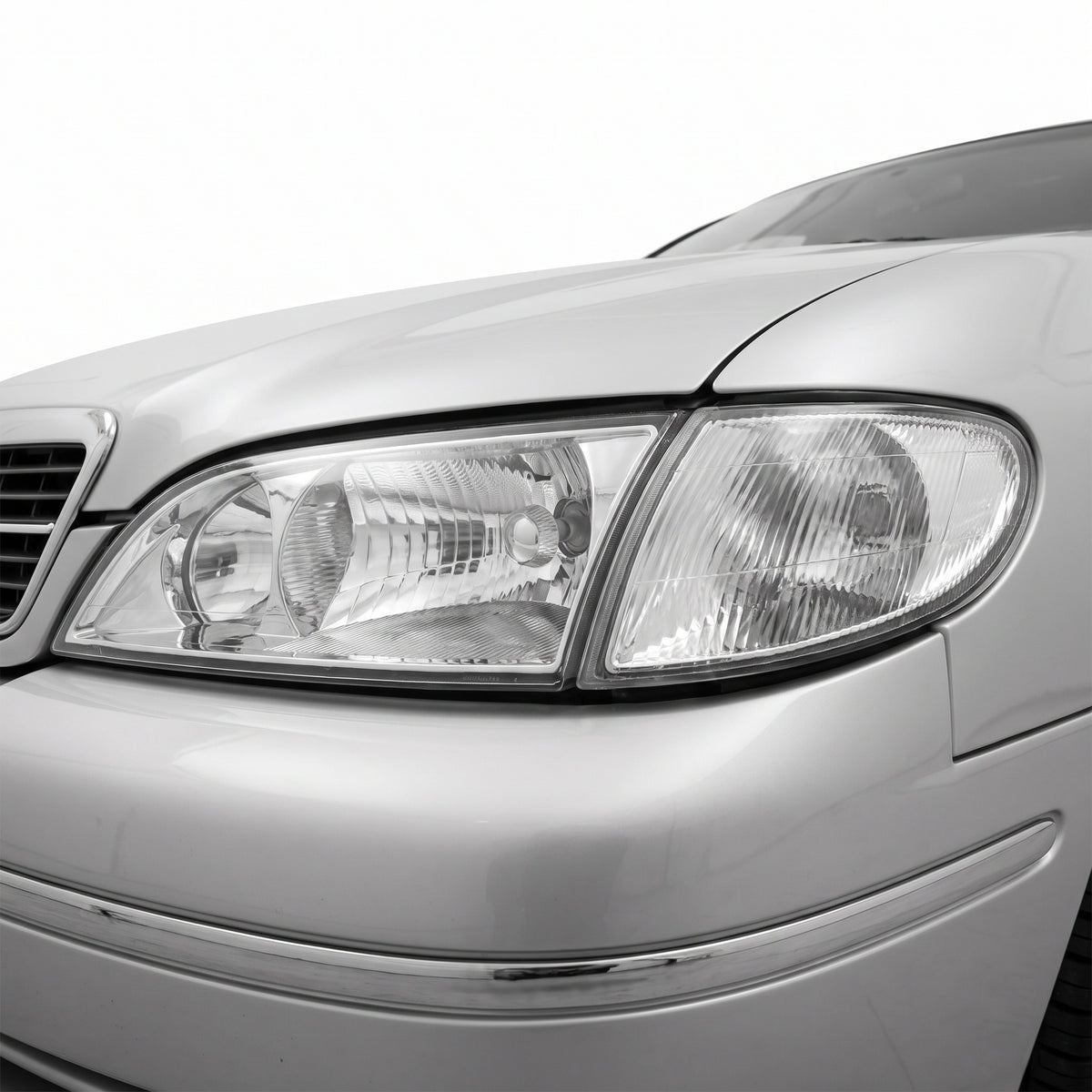 Ford Fairmont EF (1994 - 1996) OEM Style Headlights LH + RH installed close-up