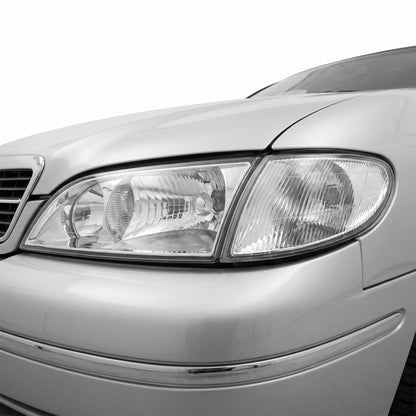 Ford Fairmont EF (1994 - 1996) OEM Style Headlights LH + RH installed close-up