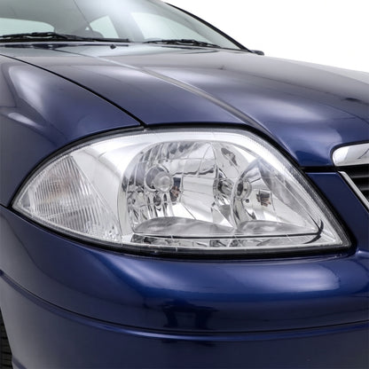 Ford Falcon AU Series 1 & 2 & 3 (1998 - 2002) Chrome Headlights LH + RH installed close-up