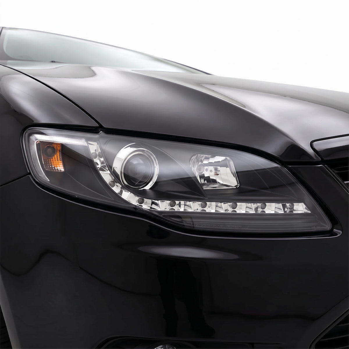 Ford Falcon FG Series 2 G6 (2011 - 2014) LED DRL Projector Headlights LH + RH installed close-up