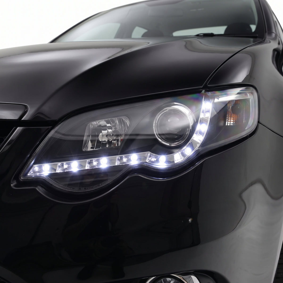 Ford Falcon FG Series 2 XR6 / XR8 (2011 - 2014) LED DRL Projector Headlights LH + RH installed close-up