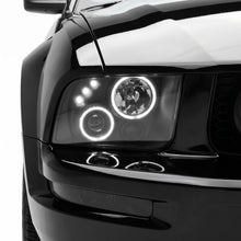 Ford Mustang (2005 - 2009) Black CCFL Angel Eyes Projector Headlights LH + RH
