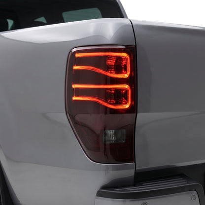 Ford Ranger PX MK1 / MK2 / MK3 (2011 - 2021) Smoked Red 3D LED Stripe Bar Tail Lights LH + RH installed