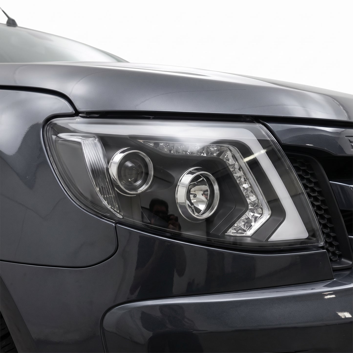 Ford Ranger PX MK1 (2011 - 2015) Sequential Black DRL LED Projector Headlights LH + RH