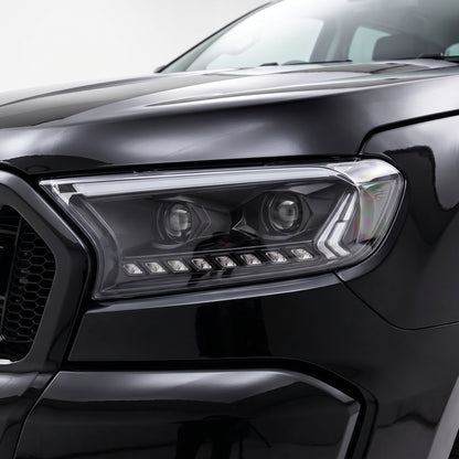 Ford Ranger T6 (2015 - 2020) Black Animation DRL Sequential Headlights LH + RH installed