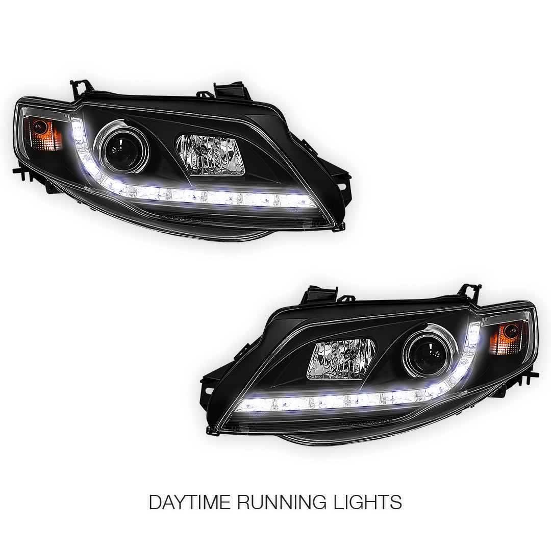 Ford Falcon FG Series 1 G6 (2008 - 2011) LED DRL Projector Headlights LH + RH