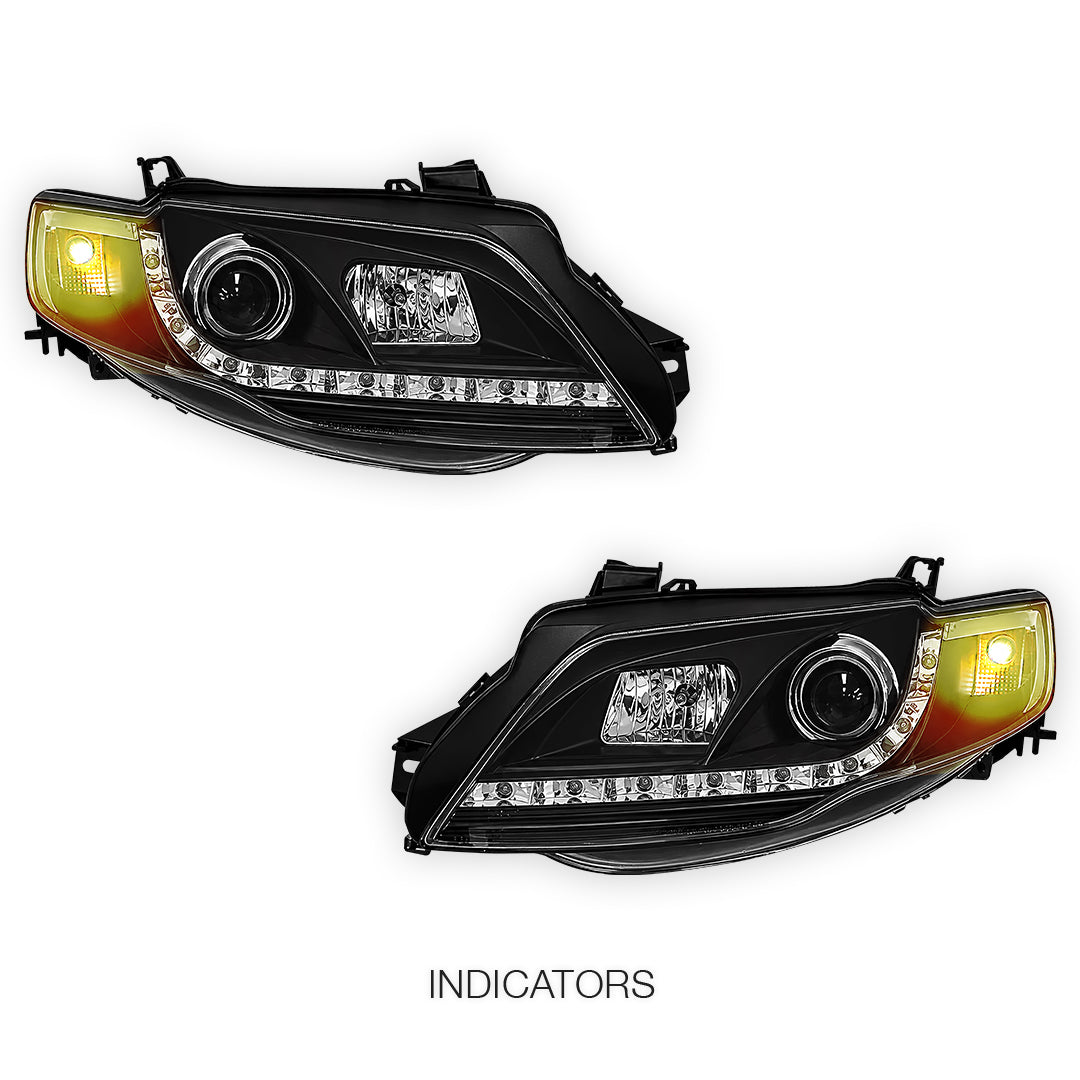 Ford Falcon FG Series 1 G6 (2008 - 2011) LED DRL Projector Headlights LH + RH