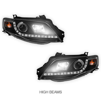 Ford Falcon FG Series 1 G6 (2008 - 2011) LED DRL Projector Headlights LH + RH
