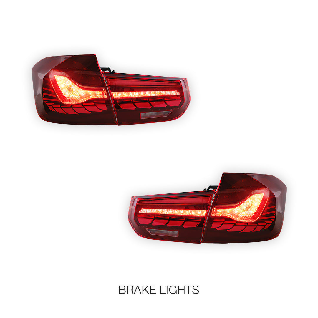 BMW 3-Series F30 / F80 / M3 (2012 - 2019) GTS Style Sequential Red LED Tail Lights LH + RH