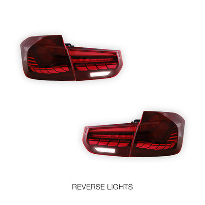 BMW 3-Series F30 / F80 / M3 (2012 - 2019) GTS Style Sequential Red LED Tail Lights LH + RH