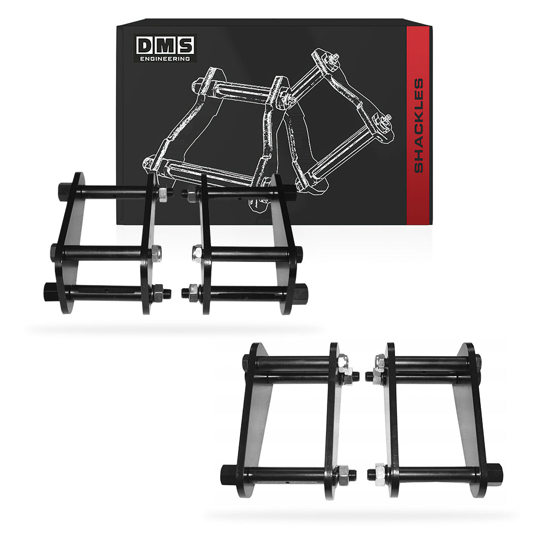 Greasable Extended Front + Rear Shackles for Toyota LandCruiser 73 Series