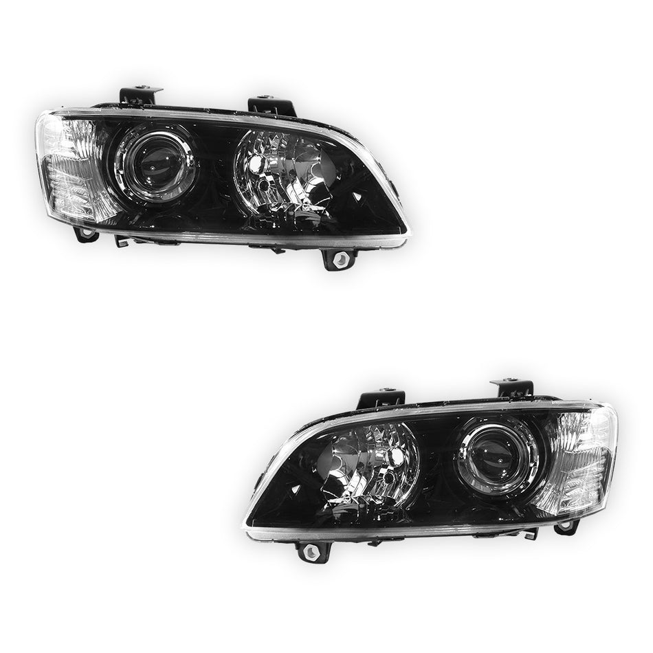 Holden Commodore VE Series 1 (2006 - 2010) Black Projector OEM Style Headlights LH + RH