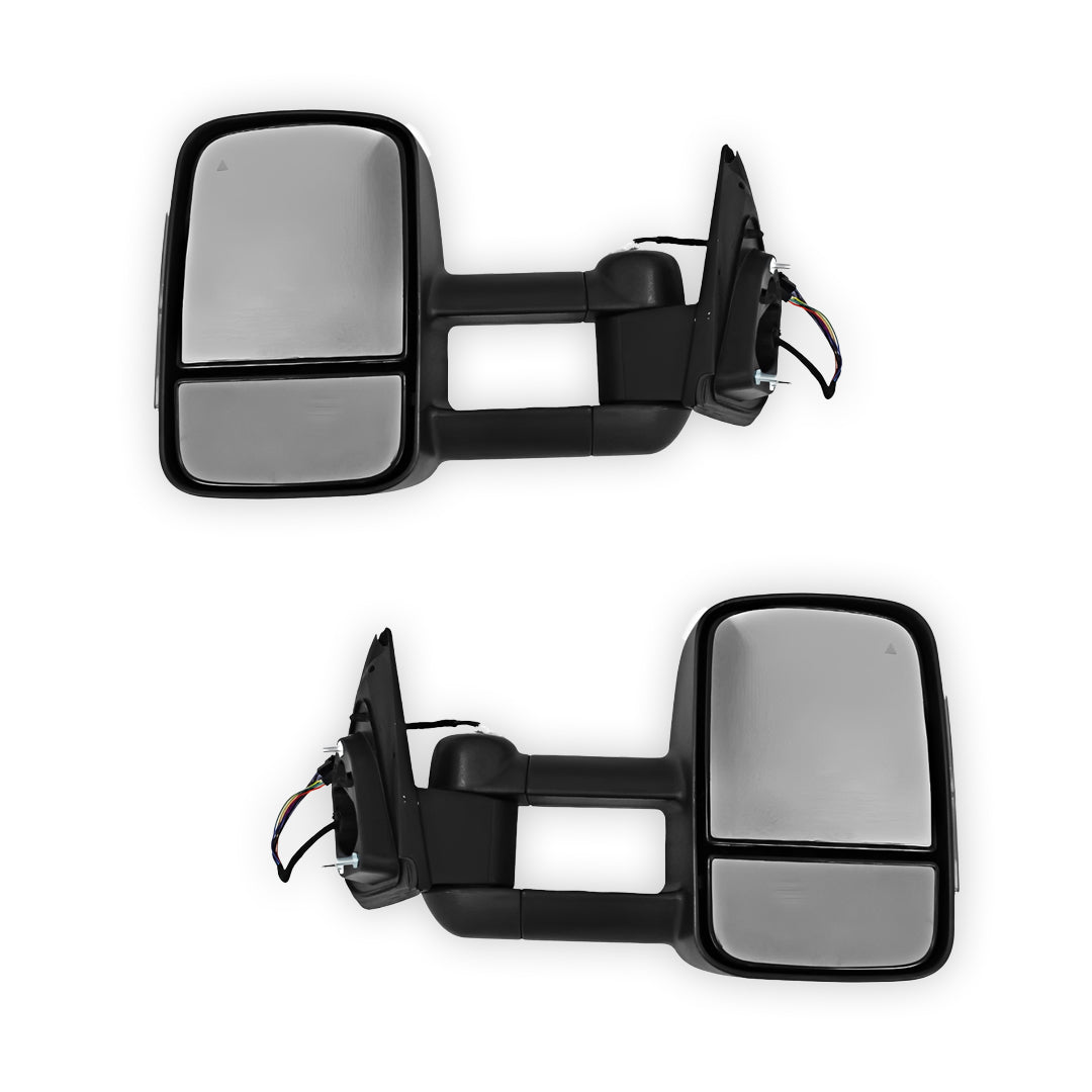 Holden Colorado RG (2012 - 2020) Black Electric LED Indicators Extendable Towing Side Mirrors LH + RH