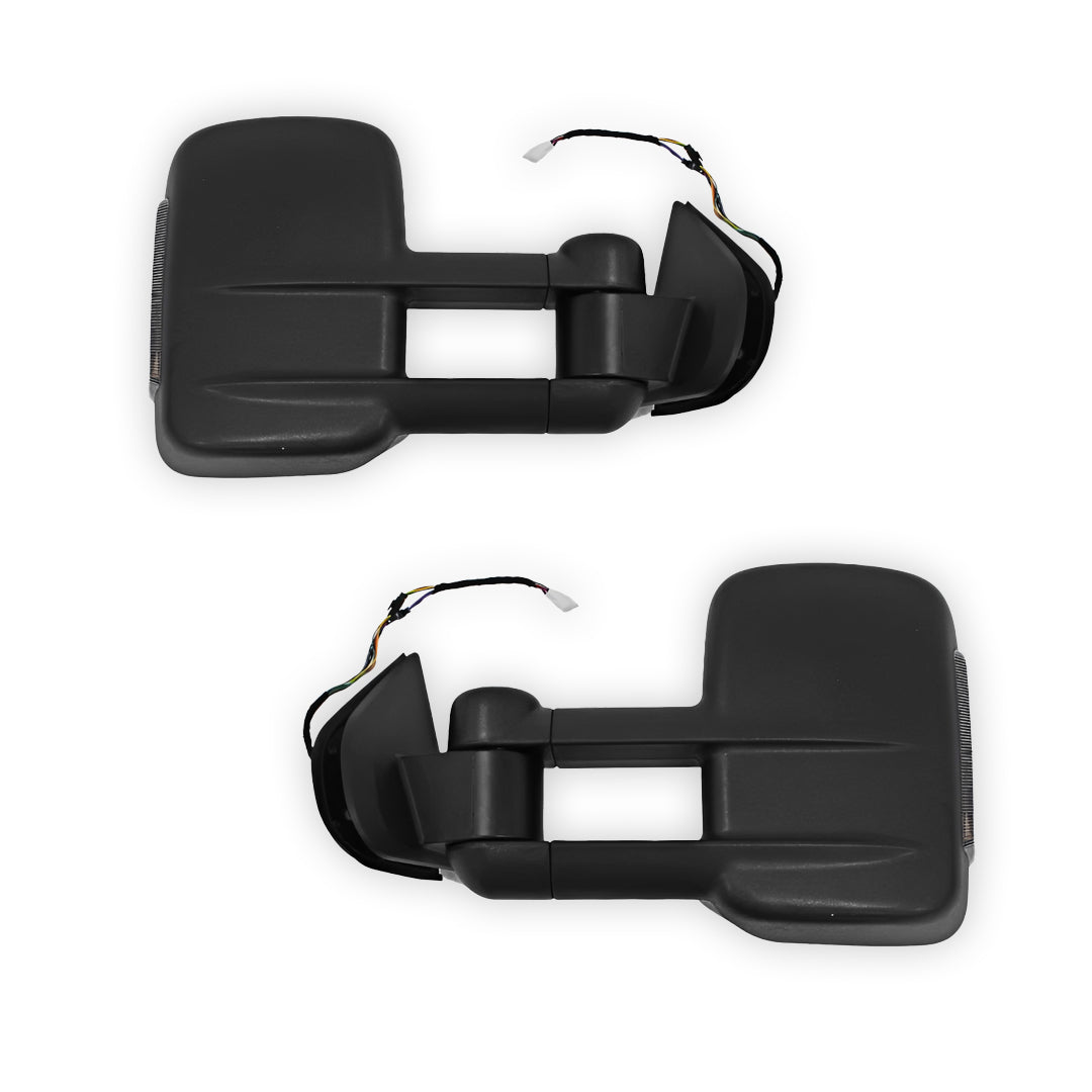 Holden Colorado RG (2012 - 2020) Black Electric LED Indicators Extendable Towing Side Mirrors LH + RH