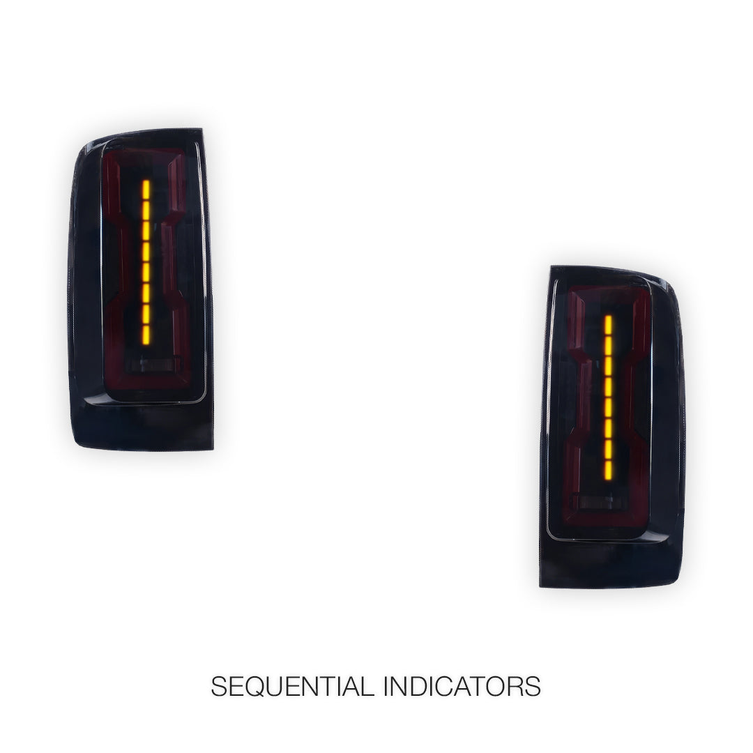 Holden Colorado RG (2012 - 2020) Sequential Smoked 3D Stripe Bar Full LED Tail Lights LH + RH