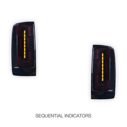Holden Colorado RG (2012 - 2020) Sequential Smoked 3D Stripe Bar Full LED Tail Lights LH + RH