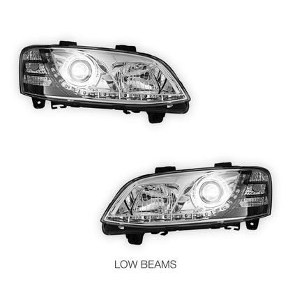 Holden Commodore VE Series 1 HSV (2006 - 2013) Crystal DRL LED Projector Headlights LH + RH