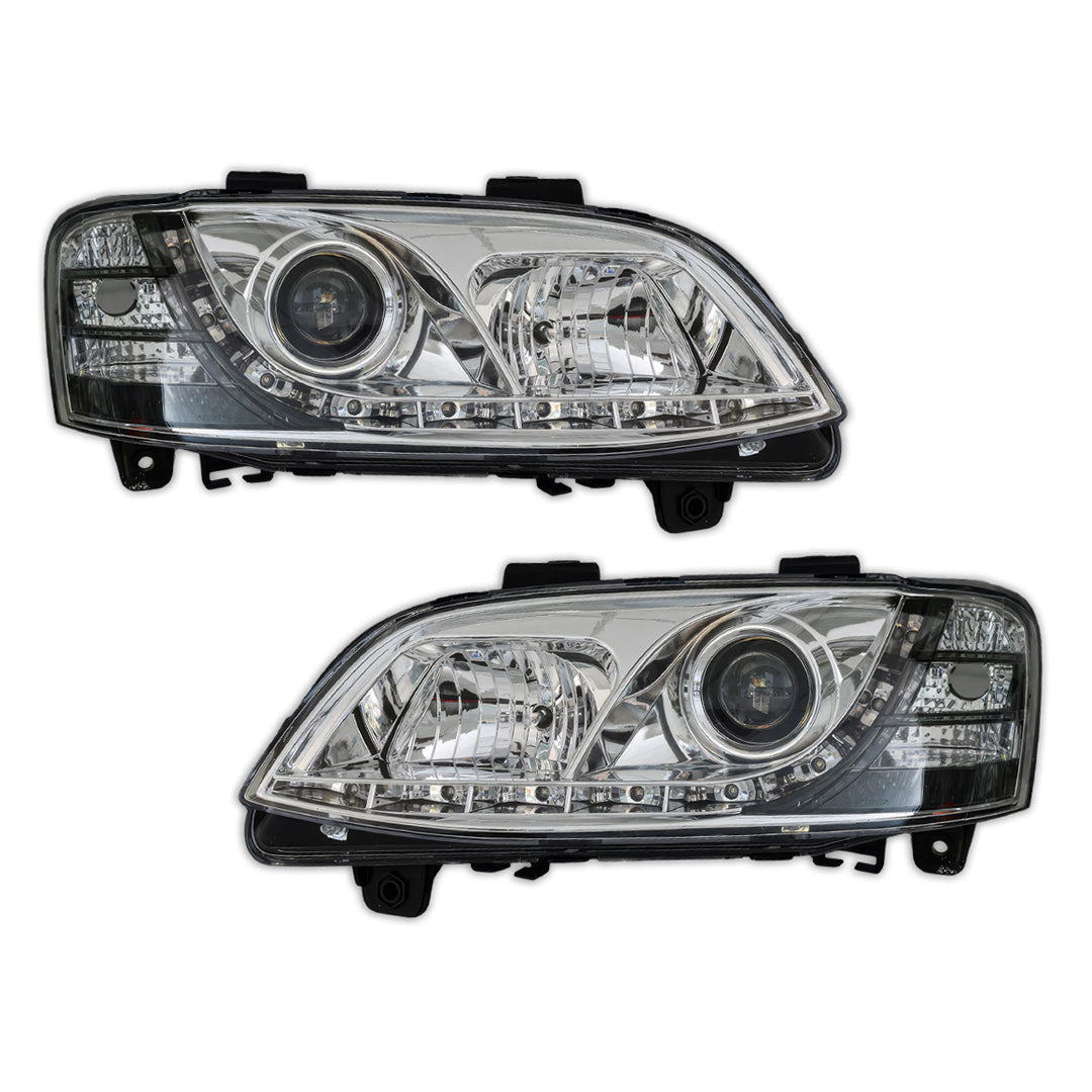 Holden Commodore VE Series 2 HSV (2010 - 2013) Crystal DRL LED Projector Headlights LH + RH