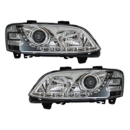 Holden Commodore VE Series 2 HSV (2010 - 2013) Crystal DRL LED Projector Headlights LH + RH