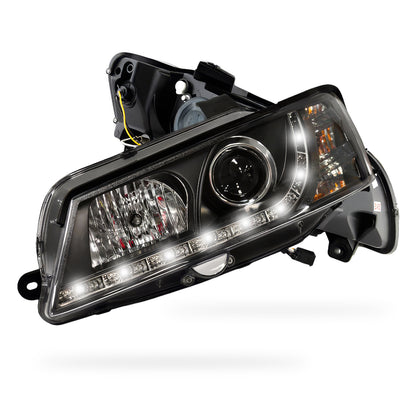 Holden Commodore VY HSV (2002 - 2006) Black DRL LED Projector Headlights LH + RH