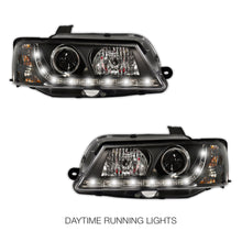 Holden Commodore VY HSV (2002 - 2006) Black DRL LED Projector Headlights LH + RH
