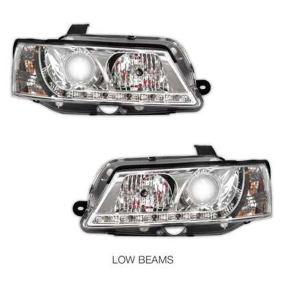 Holden Commodore VY HSV (2002 - 2006) Crystal DRL LED Projector Headlights LH + RH