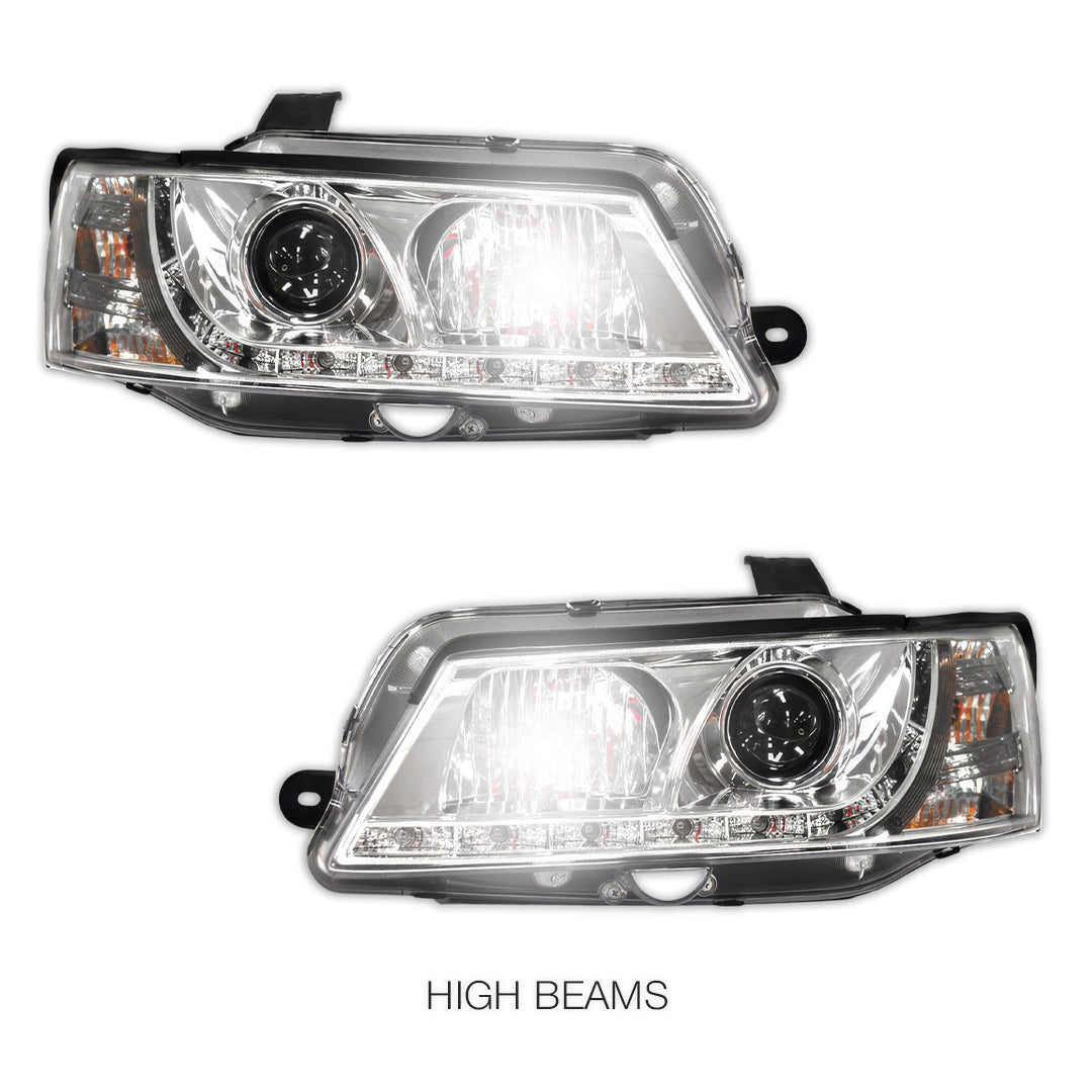 Holden Commodore VY HSV (2002 - 2006) Crystal DRL LED Projector Headlights LH + RH