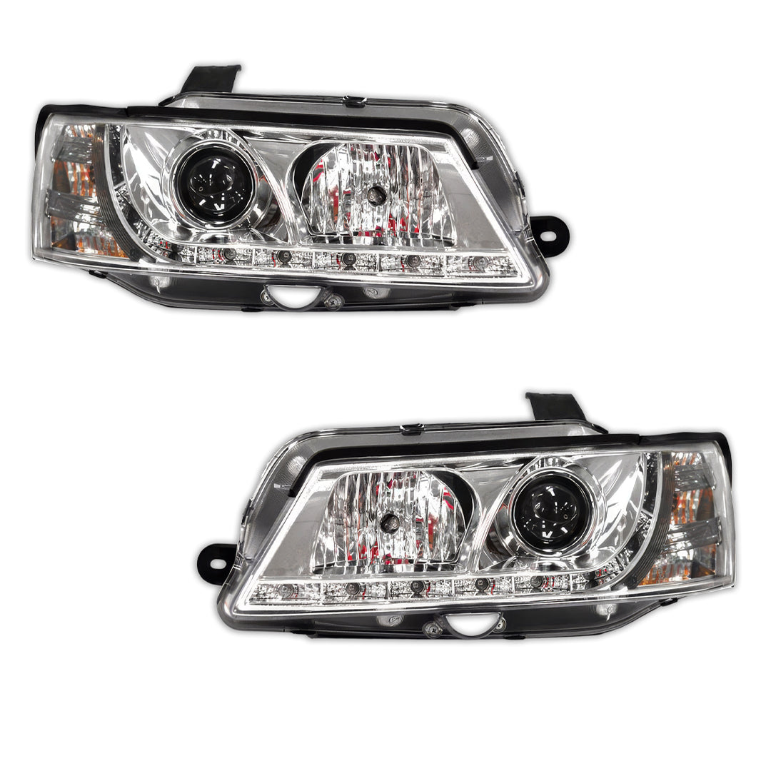 Holden Commodore VY HSV (2002 - 2006) Crystal DRL LED Projector Headlights LH + RH