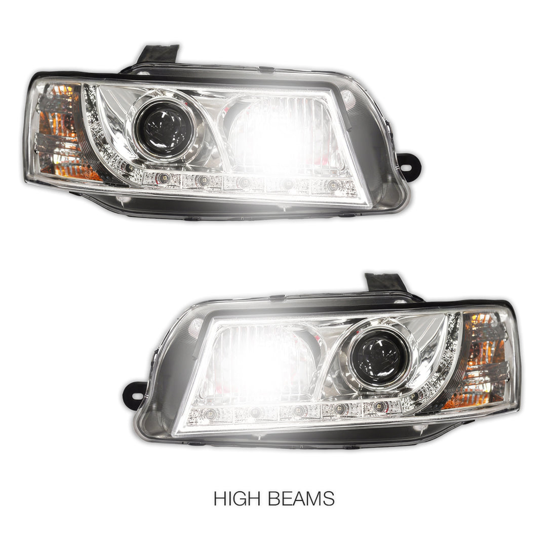 Holden Commodore VZ HSV (2004 - 2007) Crystal DRL LED Projector Headlights LH + RH