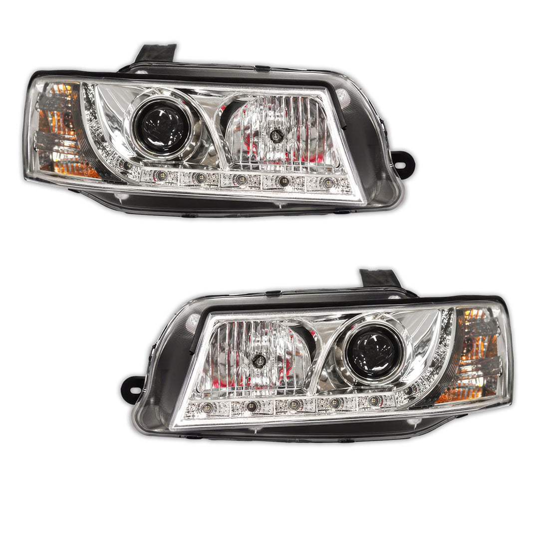 Holden Commodore VZ HSV (2004 - 2007) Crystal DRL LED Projector Headlights LH + RH