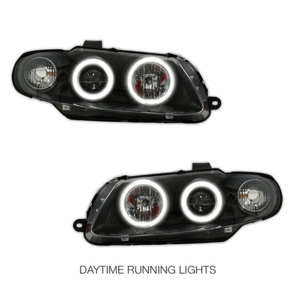 Holden Monaro VZ / HSV Coupe (2004 - 2006) Black LED & CCFL Angel Eyes Projector Headlights LH + RH