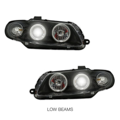 Holden Monaro VZ / HSV Coupe (2004 - 2006) Black LED & CCFL Angel Eyes Projector Headlights LH + RH