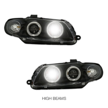 Holden Monaro VZ / HSV Coupe (2004 - 2006) Black LED & CCFL Angel Eyes Projector Headlights LH + RH