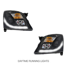 Holden Vectra ZC (2002 - 2005) Black LED DRL Projector Headlights LH + RH
