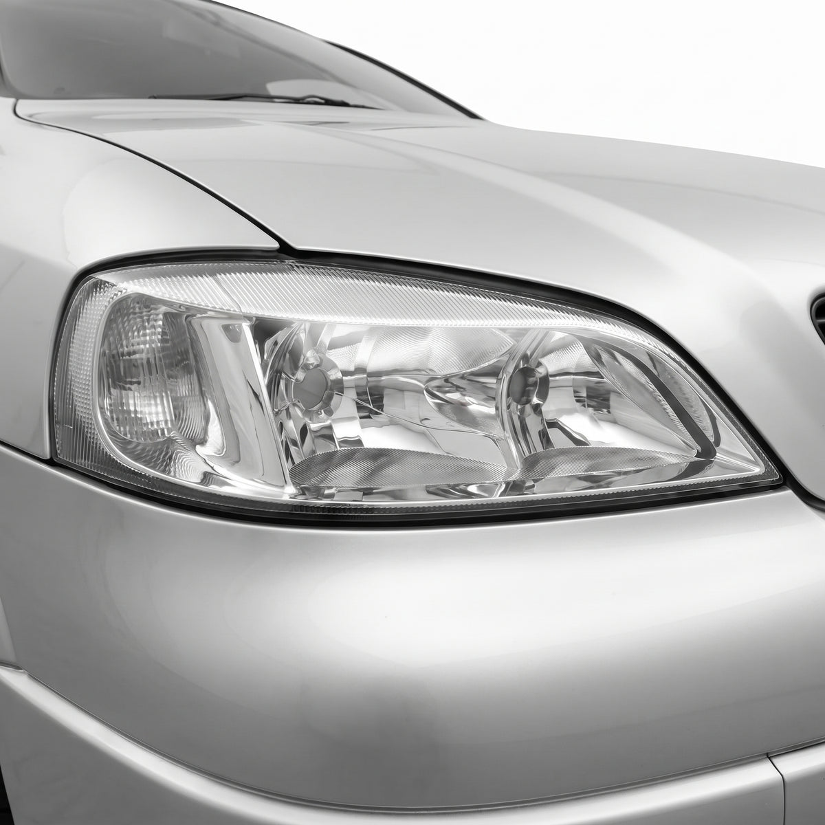 Holden Astra TS (1998 - 2005) Chrome OEM Style Headlights LH + RH installed close-up
