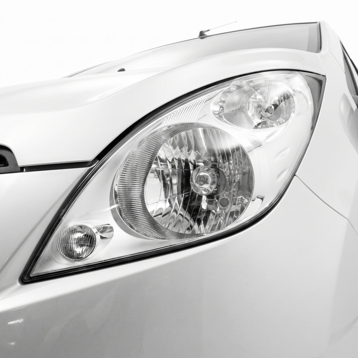 Holden Barina Spark MJ (2010 - 2012) OEM Style Headlights LH + RH installed close-up