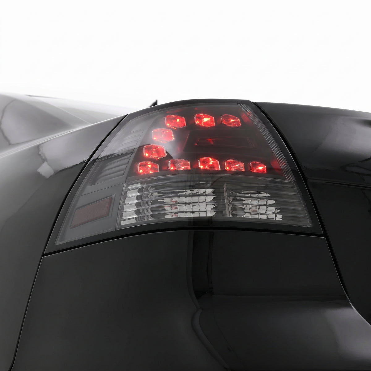 Holden Commodore VE Series 1 & 2 Sedan (2006 - 2013) Black LED Tail Lights LH + RH installed close-up