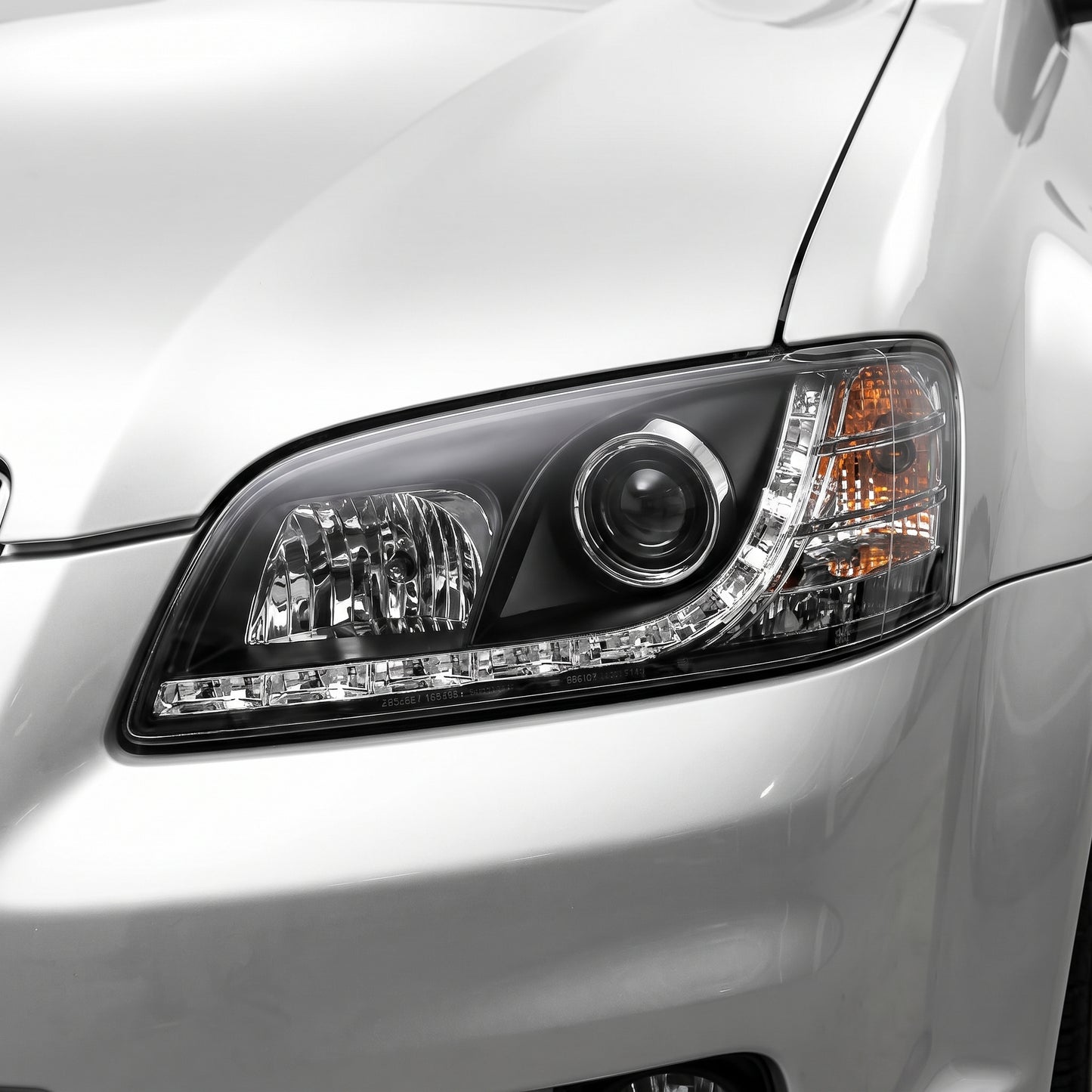 Holden Commodore VE Series 2 (2010 - 2013) Black DRL LED Headlights LH + RH