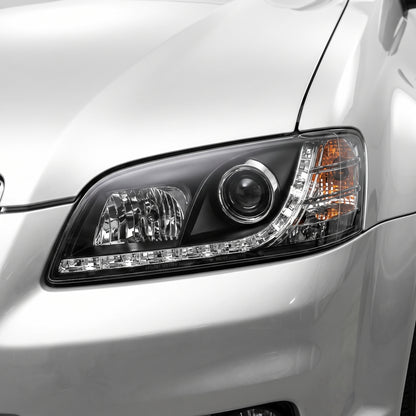 Holden Commodore VE Series 2 (2010 - 2013) Black DRL LED Headlights LH + RH