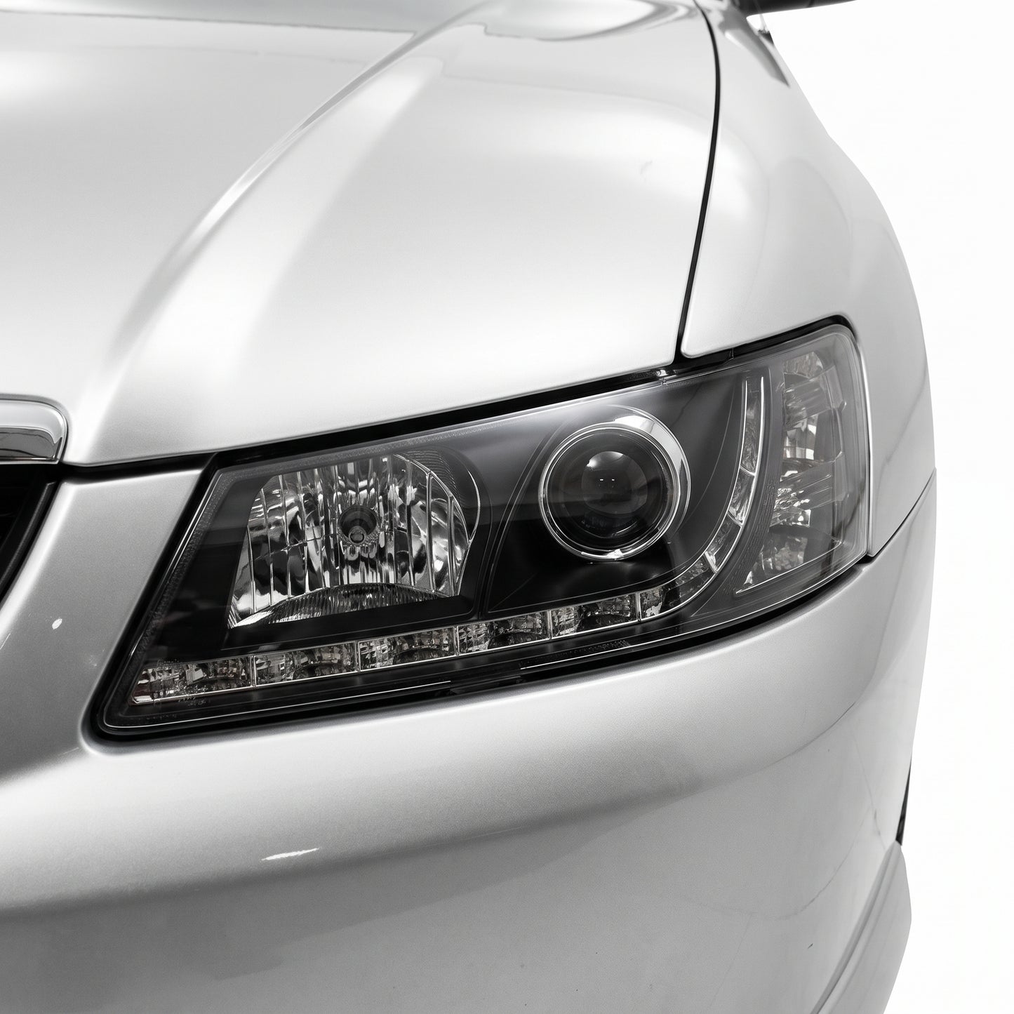Holden Commodore VY (2002 - 2004) Black DRL LED Projector Headlights LH + RH