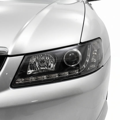 Holden Commodore VY (2002 - 2004) Black DRL LED Projector Headlights LH + RH