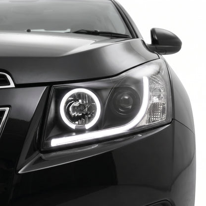 Holden Cruze JG (2009 - 2011) 3D DRL Projector Headlights LH + RH installed close-up