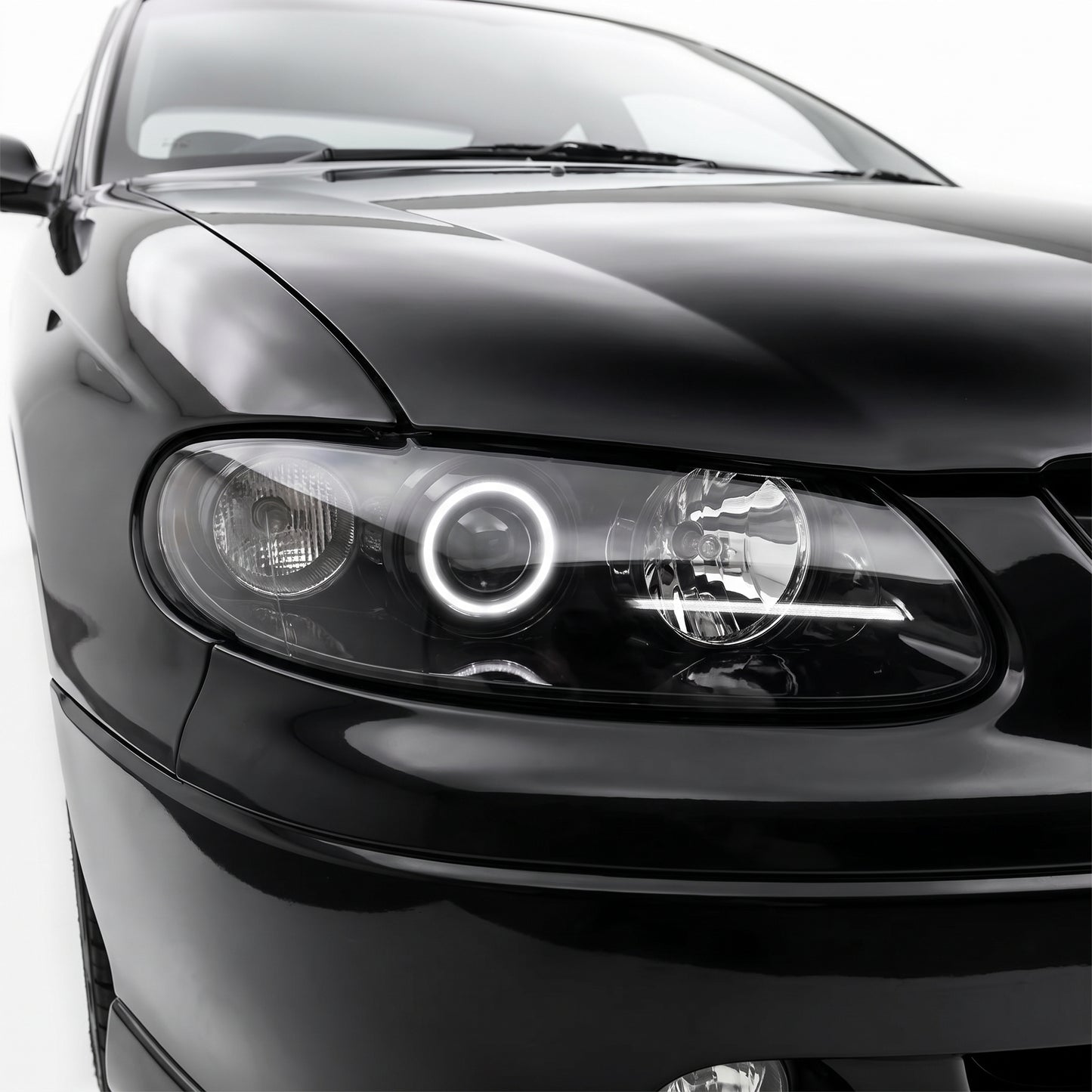 Holden Monaro VX / VY (2001 - 2004) Black LED Halo Angel Eyes Altezza Headlights LH + RH