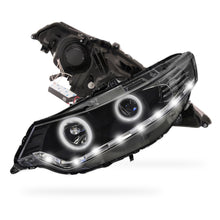 Honda Accord Euro CU (2008 - 2013) Black LED DRL & High Power Angel Eyes Style Projector Headlights LH + RH