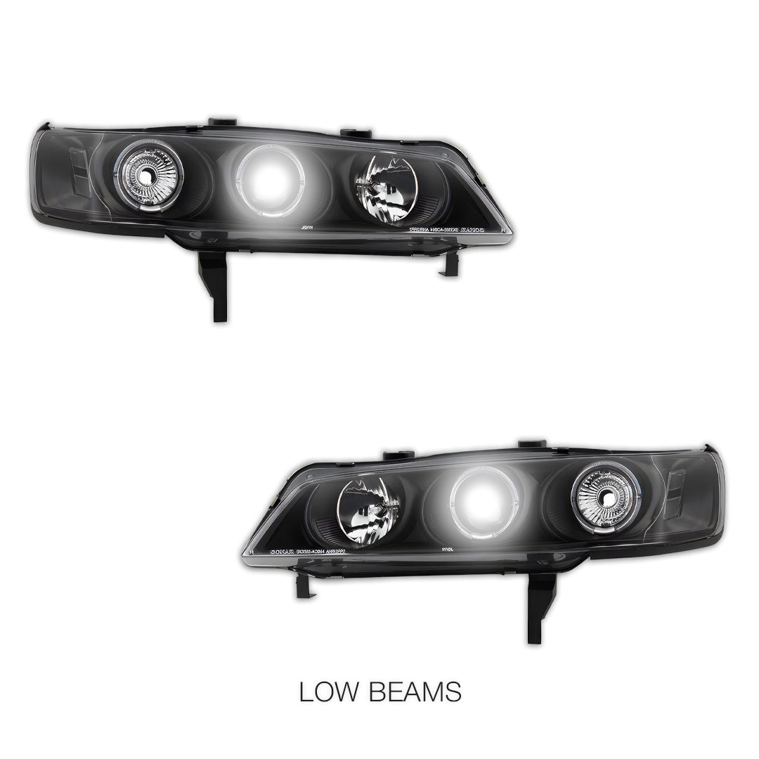 Honda Accord CD (1994 - 1997) Black CCFL Angel Eyes Projector Headlights LH + RH