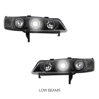 Honda Accord CD (1994 - 1997) Black CCFL Angel Eyes Projector Headlights LH + RH