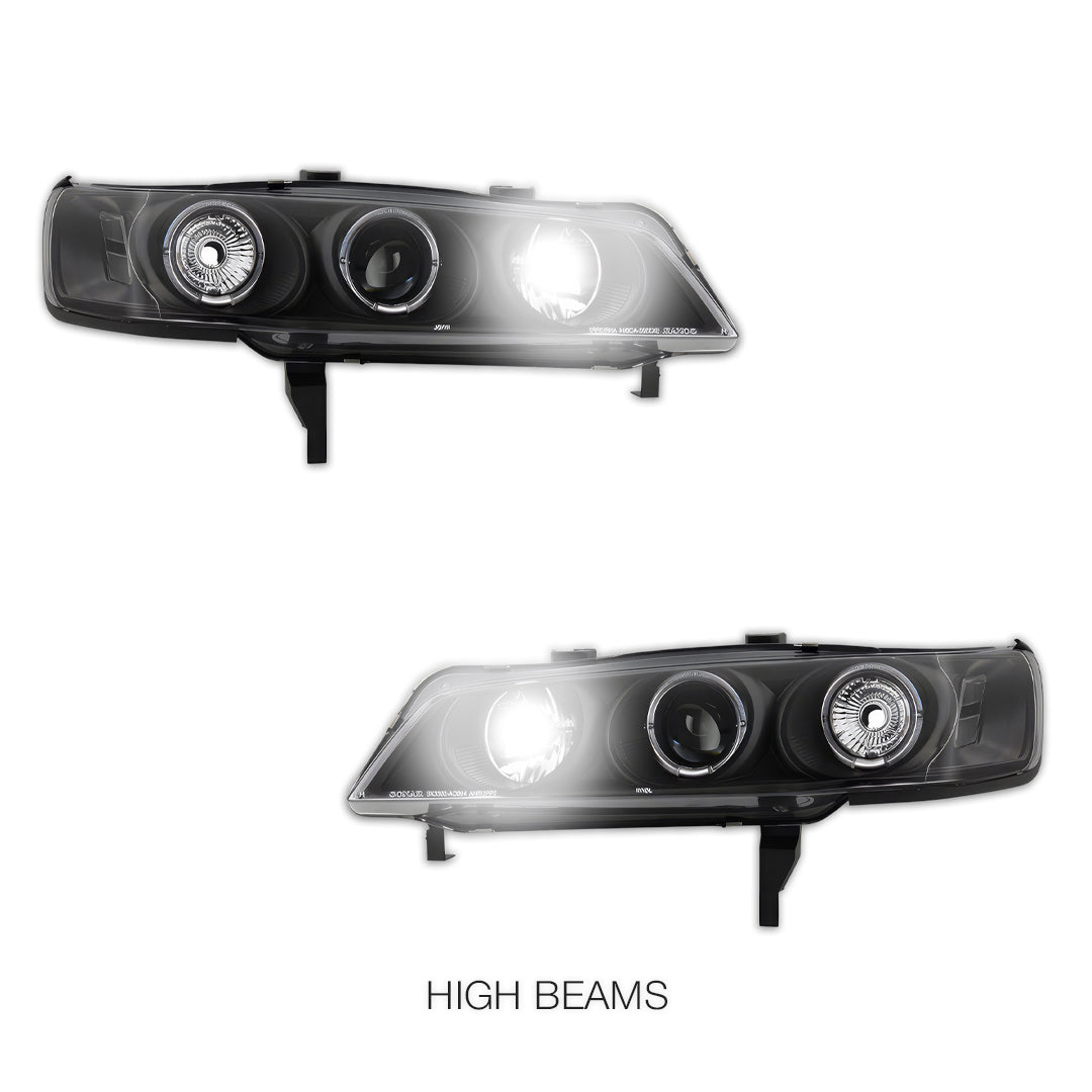 Honda Accord CD (1994 - 1997) Black CCFL Angel Eyes Projector Headlights LH + RH