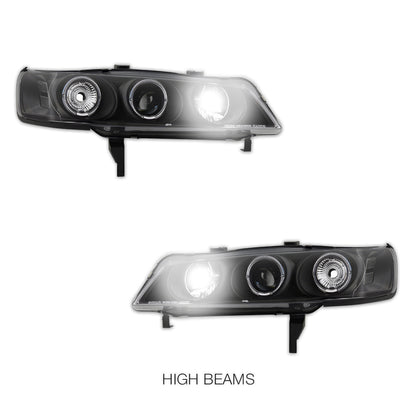 Honda Accord CD (1994 - 1997) Black CCFL Angel Eyes Projector Headlights LH + RH